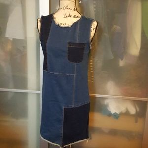 DENIM PATCHWORK SHIFT DRESS